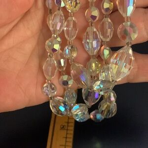 Beautiful rhinestone, three strand vintage, crystal necklace stunning & Demure